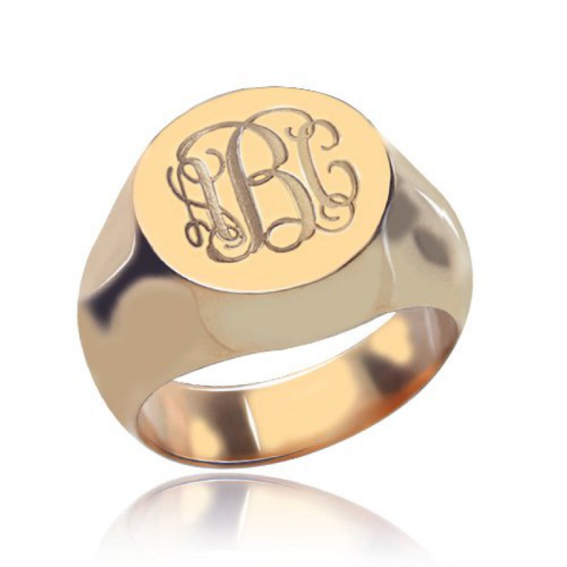 Circle Design Signet Monogram Initial Ring Circle design signet monogram initial ring product image