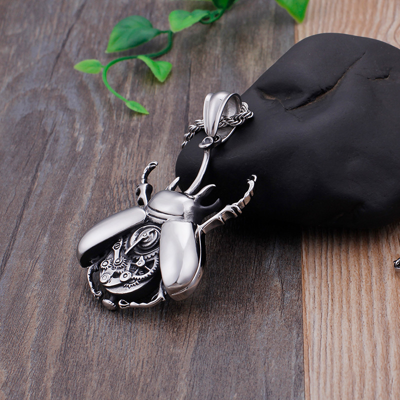 Silver Scarab Beetle Necklace Silver scarab beetle necklace product view