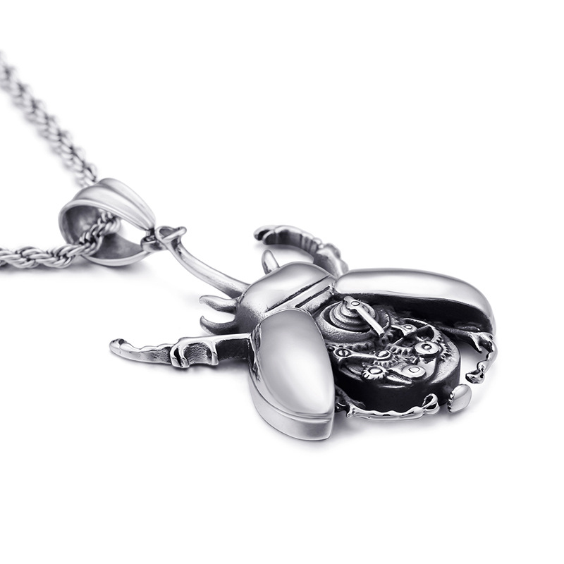 Silver Scarab Beetle Necklace Silver scarab beetle necklace product view