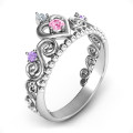 Personalised Princess Charming Tiara Ring Side View Personalised Princess Charming Tiara Ring side view
