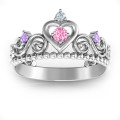 Personalised Princess Charming Tiara Ring Personalised Princess Charming Tiara Ring with crown-inspired swirls and centre stone