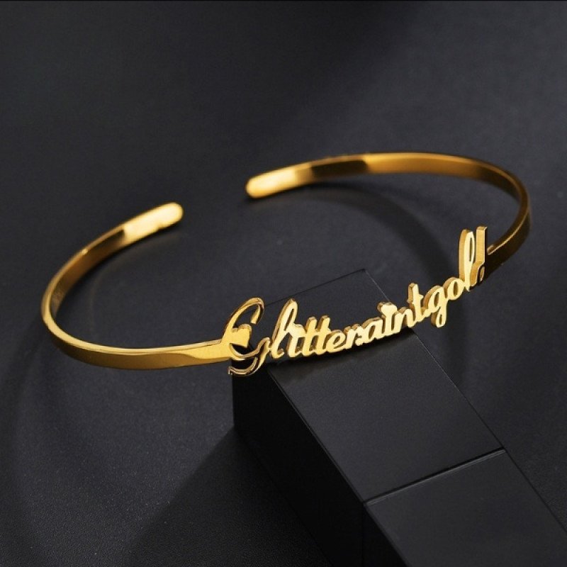Personalised Sterling Silver Name Bangle Bracelet Personalised sterling silver name bangle bracelet