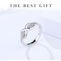 Sterling Silver Cubic Zirconia Infinity Ring Sterling silver cubic zirconia infinity ring gallery image
