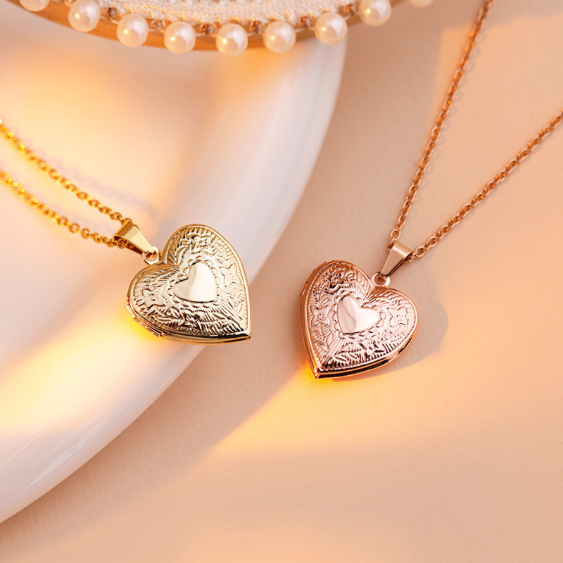 Personalised Photo Heart Locket Necklace Personalised heart locket necklace for a photo engraving and back message