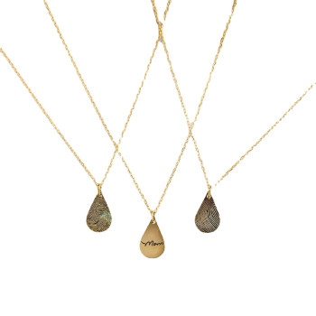 925 Sterling Silver Bespoke FingerPrint TearDrop Pendant 925 Sterling Silver Bespoke FingerPrint TearDrop Pendant