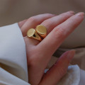 18ct Gold Plated Circle Monogram Signet Ring Circle monogram signet ring