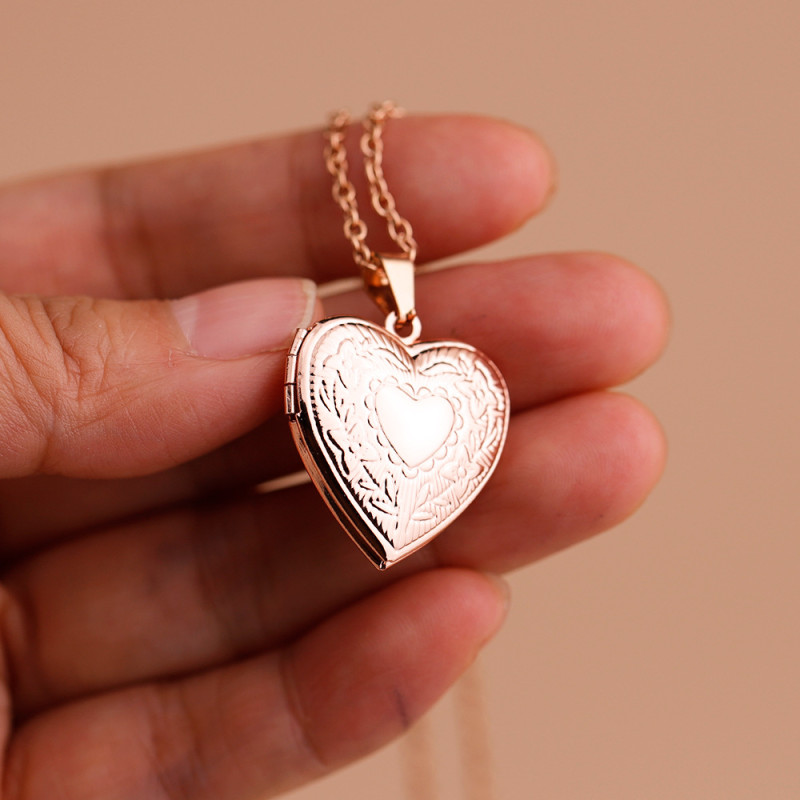 Personalised Photo Heart Locket Necklace Personalised heart locket necklace for a photo engraving and back message