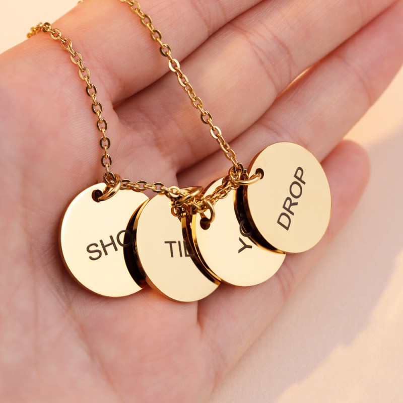 Personalised 18ct Gold Plated Silver Disc Necklace Personalised 18ct gold-plated silver disc pendant necklace