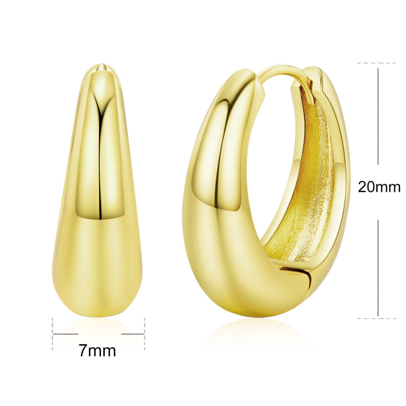 18ct gold plated large hoop earrings