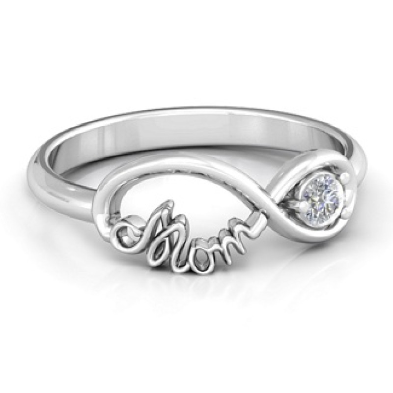 Mom's Infinity Bond Ring with Birthstone product image
