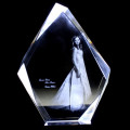 Irregular shape crystal with personalised photo engraving