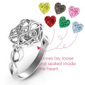 Caged Hearts Ring with Infinity Band Encased in Love Caged Hearts Ring with Infinity Band