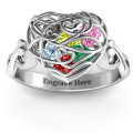 Caged Hearts Ring with Infinity Band Encased in Love Caged Hearts Ring with Infinity Band