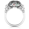 Cursive Mom caged hearts ring with butterfly wings band