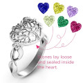 Family Tree Caged Hearts Ring with Infinity Band Family Tree Caged Hearts Ring with Infinity Band product view