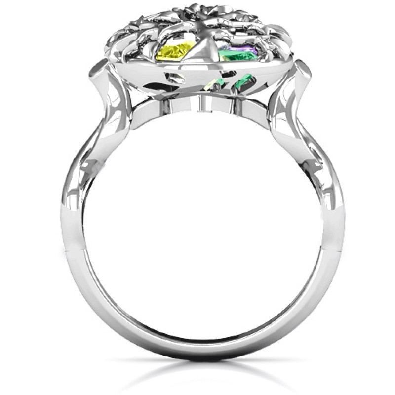 Family Tree Caged Hearts Ring with Infinity Band Family Tree Caged Hearts Ring with Infinity Band product view