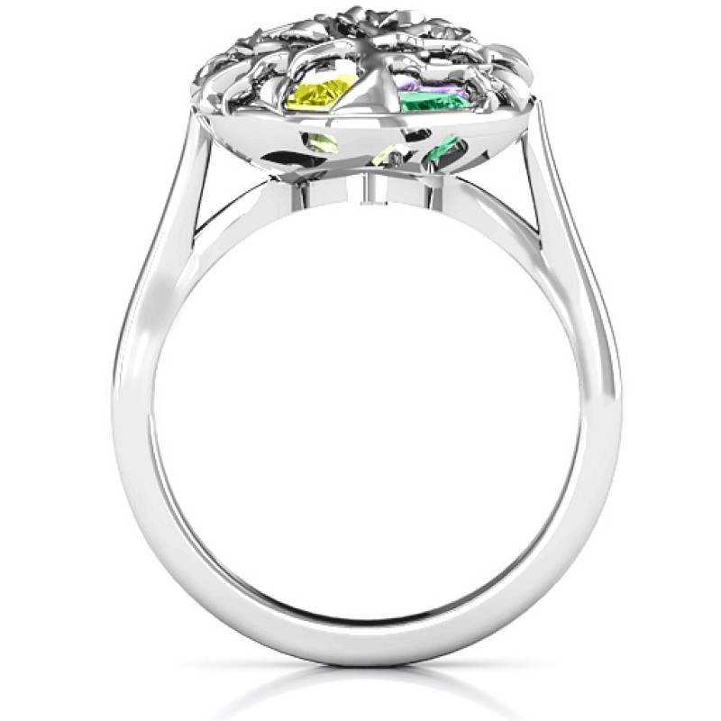 Family Tree Caged Hearts Ring with Ski Tip Band product image
