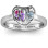 2015 Petite Caged Hearts Ring with Classic with Engravings Band