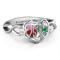 Petite Caged Hearts Ring with Infinity Band Petite Caged Hearts Ring with Infinity Band product image