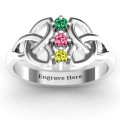 Sláine Celtic Knot Ring Sláine Celtic Knot Ring with three round stone settings