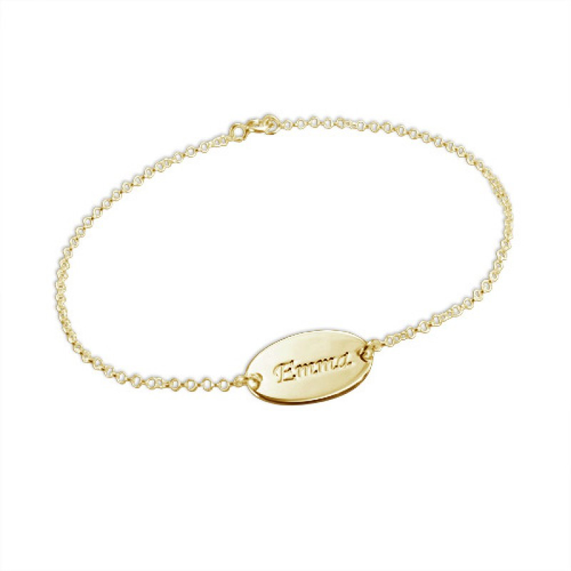 Personalised Baby Bracelet in Gold-Plated Sterling Silver 18ct gold-plated sterling silver personalised baby bracelet
