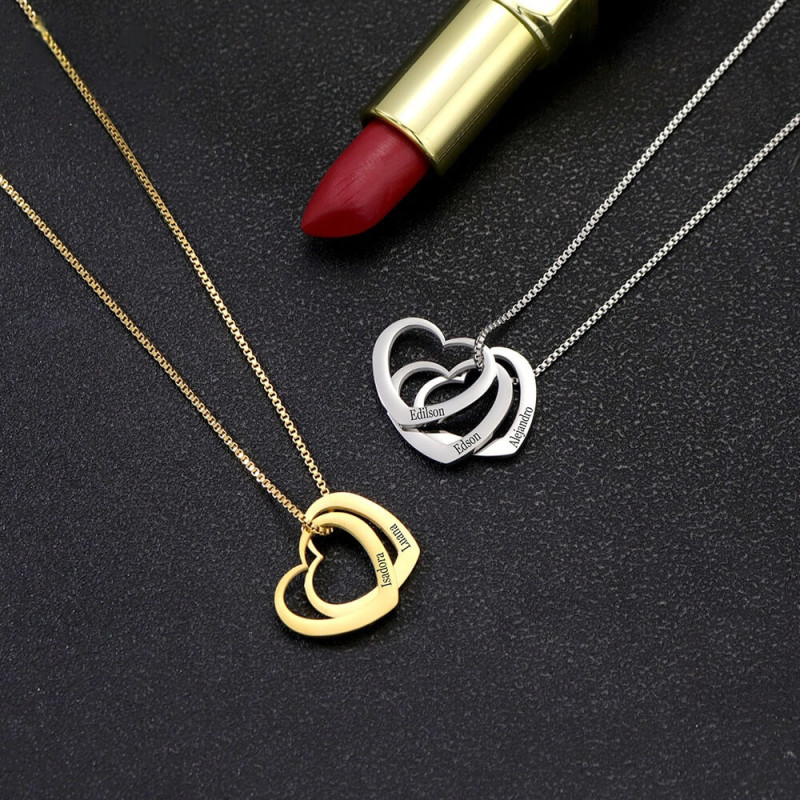 Personalised Always in My Heart Interlocking Heart Necklace Personalised Always in My Heart interlocking heart necklace