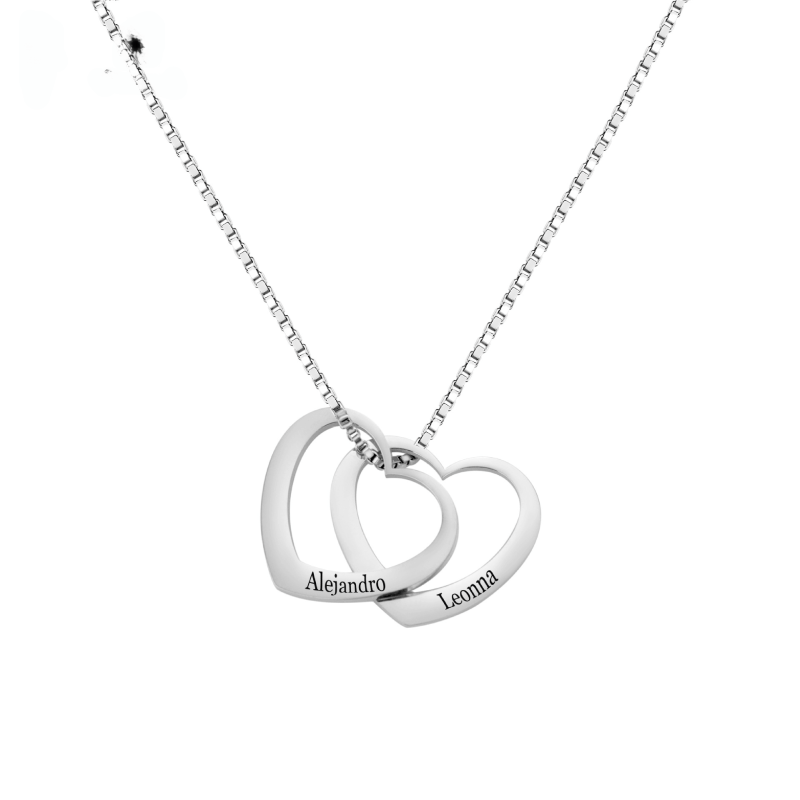 Personalised Always in My Heart Necklace Personalised Always in My Heart interlocking heart necklace view