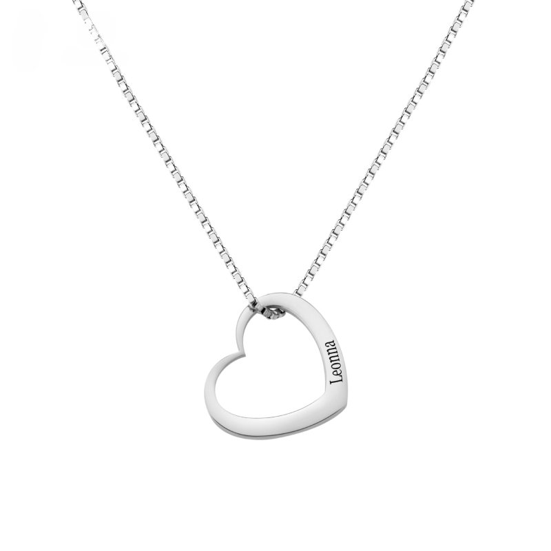 Personalised Interlocking Heart Pendants Personalised Always in My Heart necklace with interlocking heart pendants