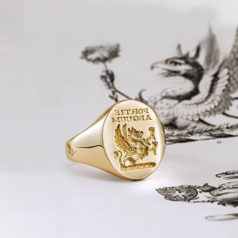 Personalised Family Crest Signet Ring Personalised family crest signet ring product image