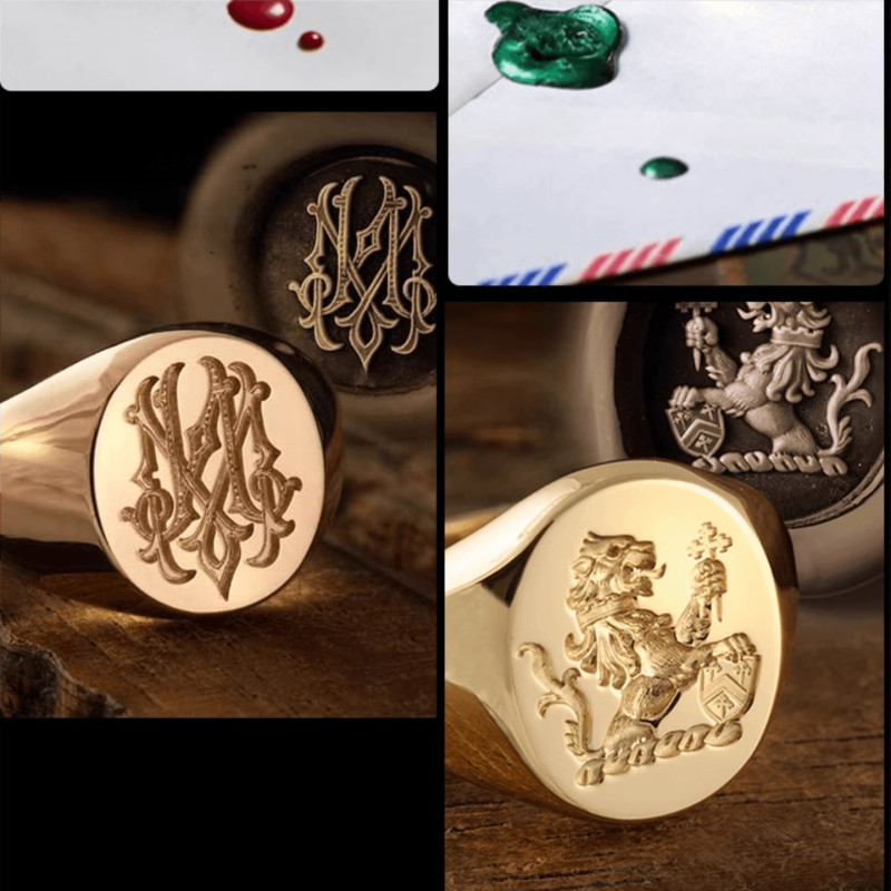 Personalised Family Crest Signet Ring Personalised family crest signet ring product image