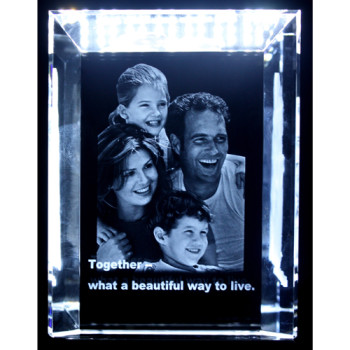 Large Rectangle Crystal With Photo Engraved Large Rectangle Crystal With Photo Engraved