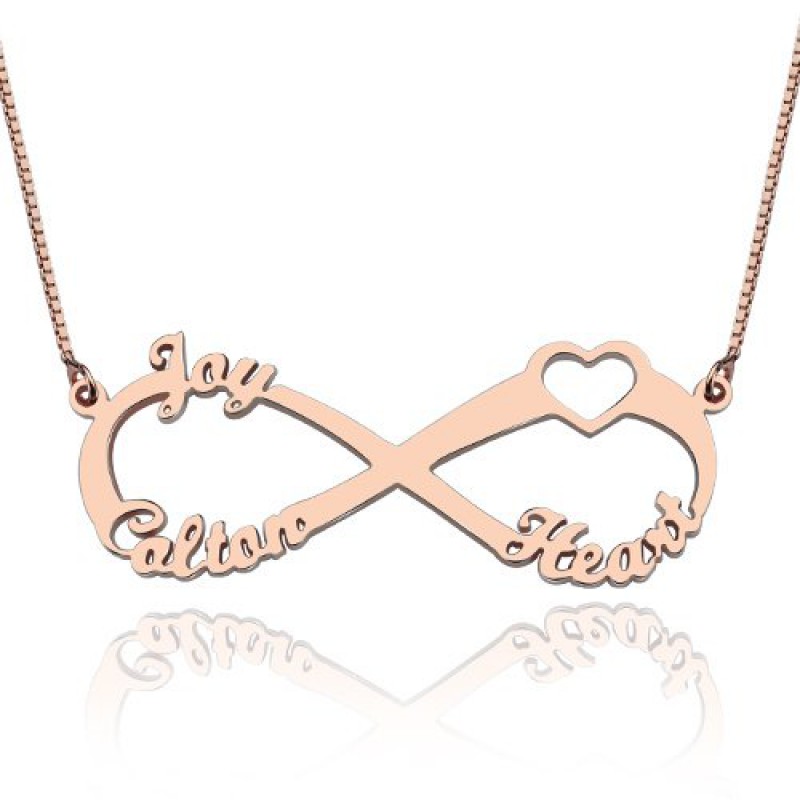 Personalised Heart Infinity Necklace Personalised heart infinity necklace product image