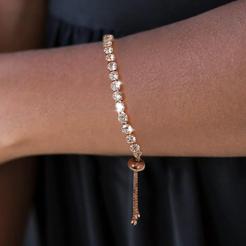 Elegant Melrah Icon Crystal Adjustable Tennis Bracelet For Women Elegant Melrah Icon Crystal Adjustable Tennis Bracelet For Women