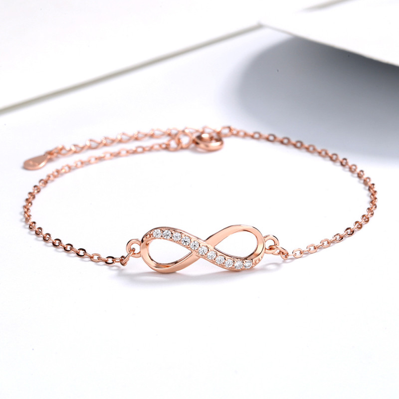 Personalised Infinity Bracelet with Single Accent Row Personalised infinity bracelet with a single accent stone row