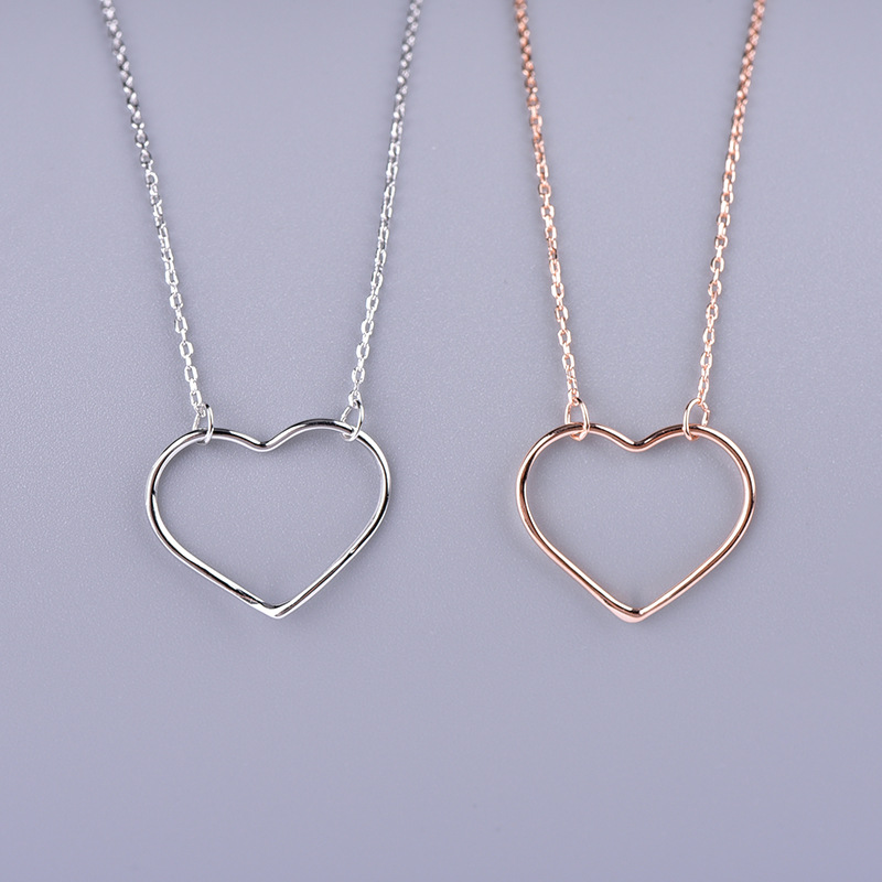 Valentines Sterling Silver Heart Necklace Sterling silver heart necklace with rolo chain