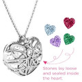 Celtic Trinity Knot Cage Heart Necklace Celtic Trinity Knot cage heart pendant necklace with heart-cut stones