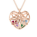Celtic Trinity Knot Cage Heart Necklace Celtic Trinity Knot cage heart pendant necklace with heart-cut stones
