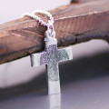 Sterling silver cross fingerprint necklace for personalised impressions