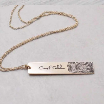 Actual FingerPrint Necklace In Sterling Silver With Signature Actual FingerPrint Necklace In Sterling Silver With Signature