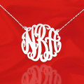 Large three-initial monogram necklace product image