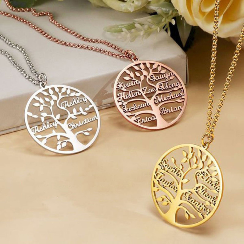 Personalized Family Tree Name Necklace Personalized Family Tree Name Necklace with family names
