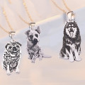 Custom Pet Photo Engraved Necklace Custom pet photo engraved necklace in sterling silver