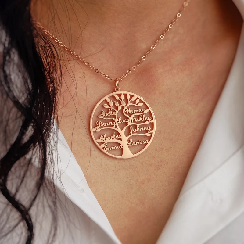 Personalized Family Tree Name Necklace Personalized Family Tree Name Necklace with family names