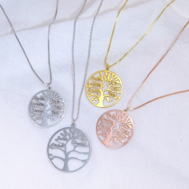 Personalized Family Tree Name Necklace Personalized Family Tree Name Necklace with family names