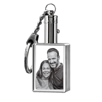 Crystal Photo Rectangular Pendant Key Chain Crystal Photo Rectangular Pendant Key Chain