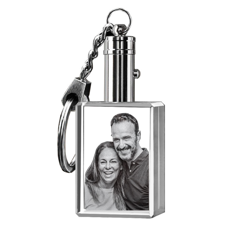 Crystal photo pendant key chain with personalised image