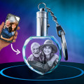 Personalised crystal photo heart pendant key chain