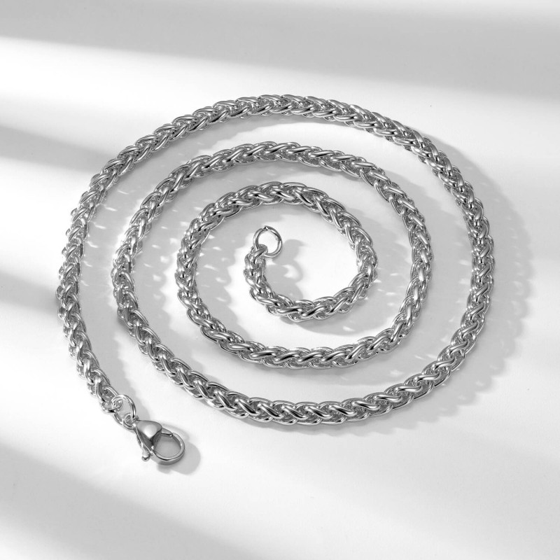 Gold and Silver 3 mm Wheat Chain Necklace 3 mm gold and silver Wheat Chain necklace