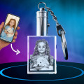 Personalised crystal photo rectangular pendant key chain