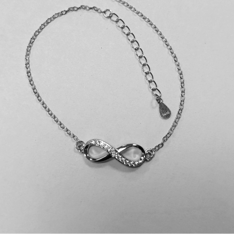 Personalised Infinity Bracelet with Single Accent Row Personalised infinity bracelet with a single accent stone row